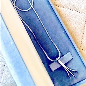 Vintage 1960’s Triple Sapphire Pendant With Solid Sterling 18” Chain